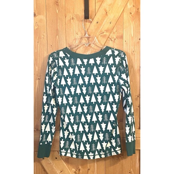 Hanna Andersson Organic Cotton Pajama Set Christmas Trees Holiday Top L Bottom M - Picture 3 of 16